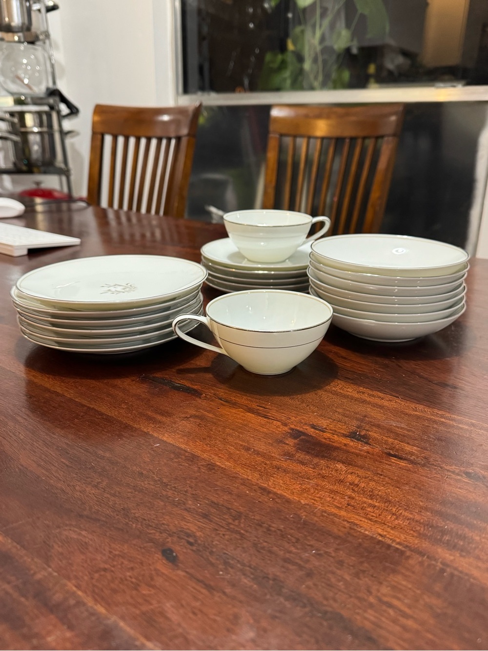 Noritake Japan 5772 Ardis Porcelain China Wares w/ Silver Trim 20 replacements